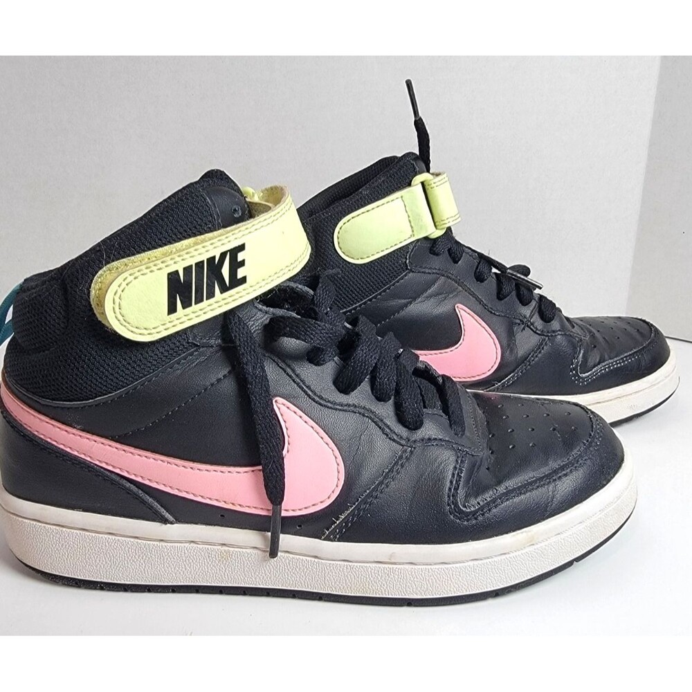 Nike Court Borough Mid 2 GS CD7782-002 Black Pink Blue Fury Youth 5.5Y Mid Top